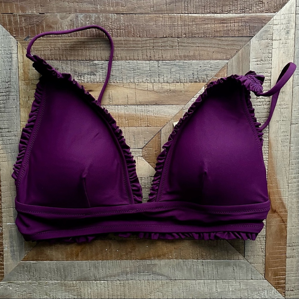 J Crew M bikini top, deep wine colour, size M. Never worn.